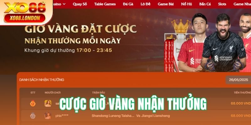 Cược khung giờ vàng nhận thưởng khi cá độ